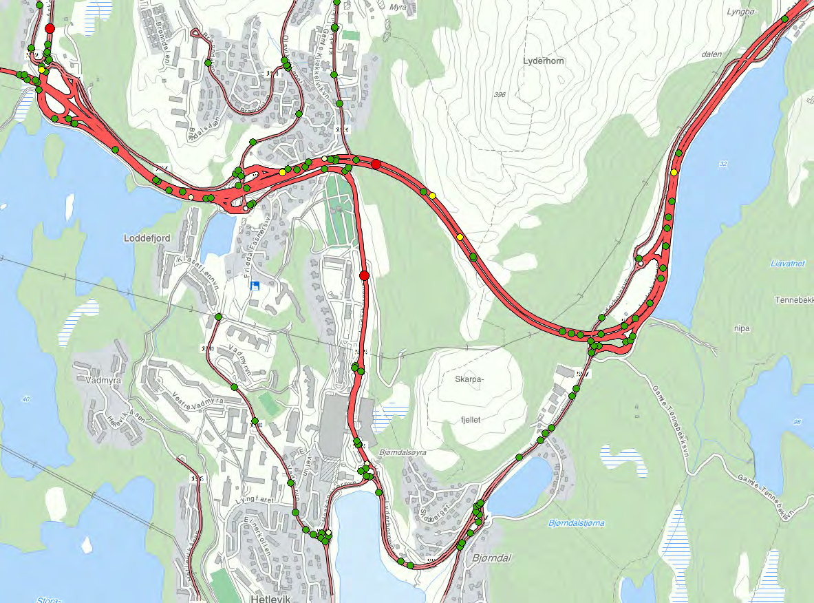 sykkeltunnel vil det være fordelaktig å designe nødutganger fra kollektivtunnel til sykkeltunnel.