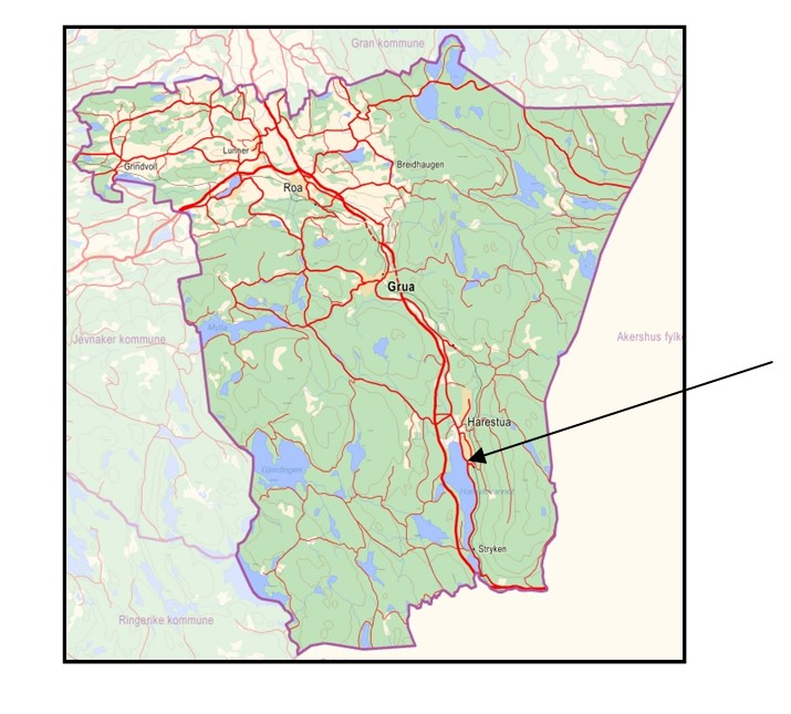 Sammendrag: Tiltakshaver ønsker å bygge garasje 5,0m fra senterlinje vei i et område der reguleringsplanen krever at avstanden til senterlinje vei skal være minst 9,5m.