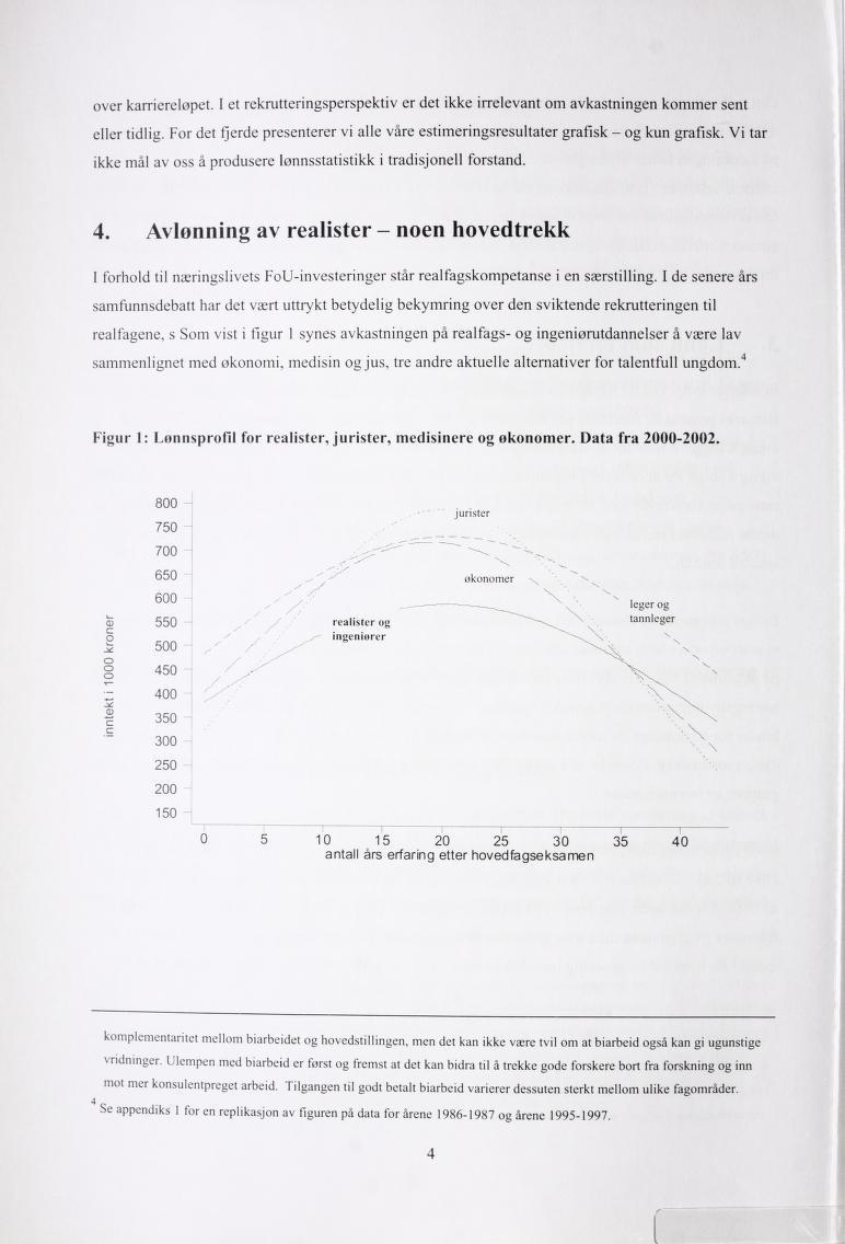 i over karriereløpet. I et rekrutteringsperspektiv er det ikke irrelevant om avkastningen kommer sent eller tidlig.