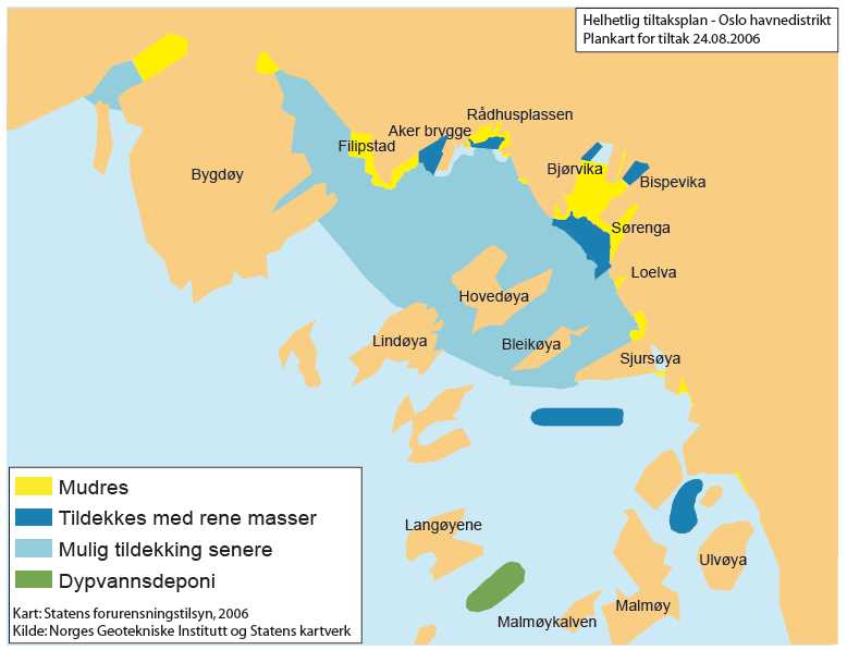 består av en renne som er klart dypere enn resten av området, og at dette kan være et godt egnet tildekkingsområde.