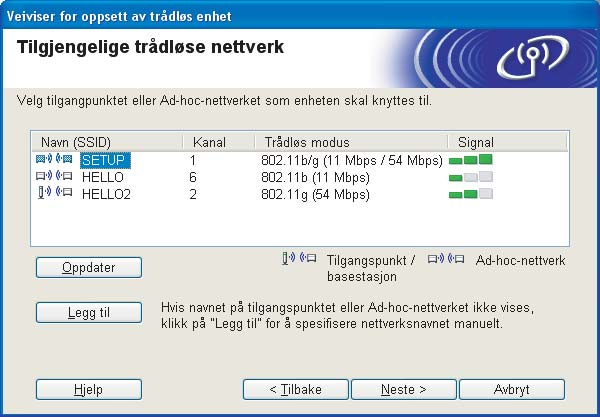 4 Standardnodenavn på NC-xxxx (der xxxx er modellnavnet ditt) er BRW_xxxxxx (der xxxxxx er de seks siste sifrene i Ethernet-adressen).