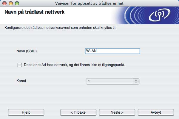 Hvis det ikke er noen trådløse Ad-hoc-nettverk tilgjengelige, må du opprette et nytt trådløst nettverk. Gå til o.