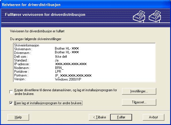 Veiviser for driverdistribusjon (kun for Windows ) Opprette en.exe-fil 7 Veiviser for driverdistribusjon kan opprette kjørbare.exe-filer. Disse kjørbare.
