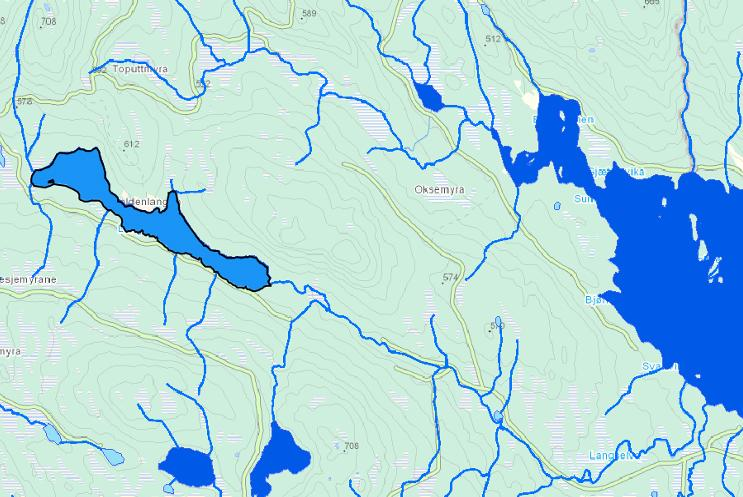 VF: Langen Gjelder kun innsjøen Langen. Type: Innsjøvannsforekomst Vanntype: Liten-middels, kalk-fattig, humøs, klar, dyp ID/Nr. 002-