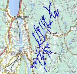 VF: Holsjøvassdraget med tilløpsbekker Gjelder innsjøer, tjern, bekker og delnedbørsfelter til Holsjøvassdraget/Jøndalsåa som er markert ut med mørkeblå linje. Ikke Søndre Holsjø (egen VF).
