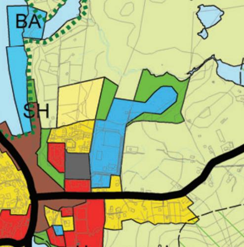 Friområdet kom inn i kommuneplanen første gang i 2007 tiltenkt som buffer mellom nytt boligområde og de regulert næringsarealene. Se figur 26-27.