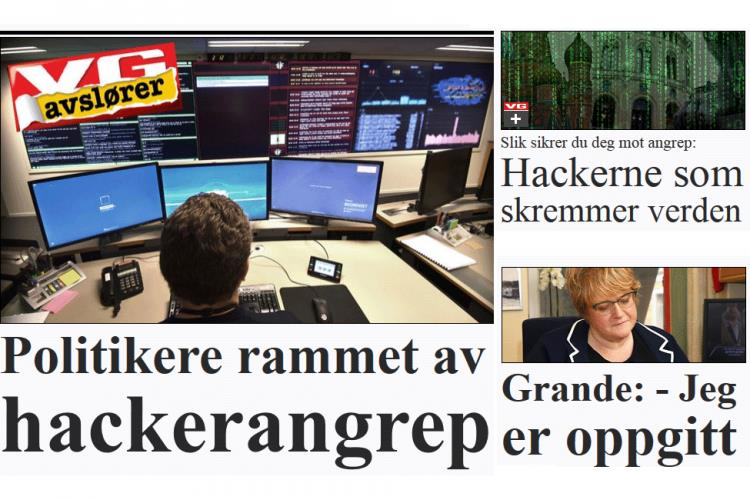 VG 13. februar 2016 INF1055 Side #7 VG-oppslaget i NRK Programlederen spurte Hårek Elvenes (H) om "Ville [et digitalt grenseforsvar] ha hjulpet mot den typen angrep som VG skriver om i dag?