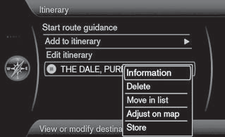 03 Planlegg din reise Reiseplan Slett turen - sletter aktuell reiseplan. Ruteinformasjoner - åpner en snarvei til Innstillinger Ruteinformasjoner - se side 42.
