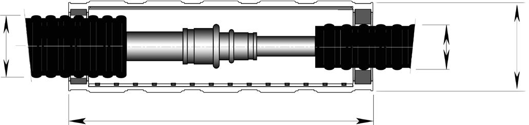 I-muffe Dimensjoner: Ø 76-126 mm CPX 1.