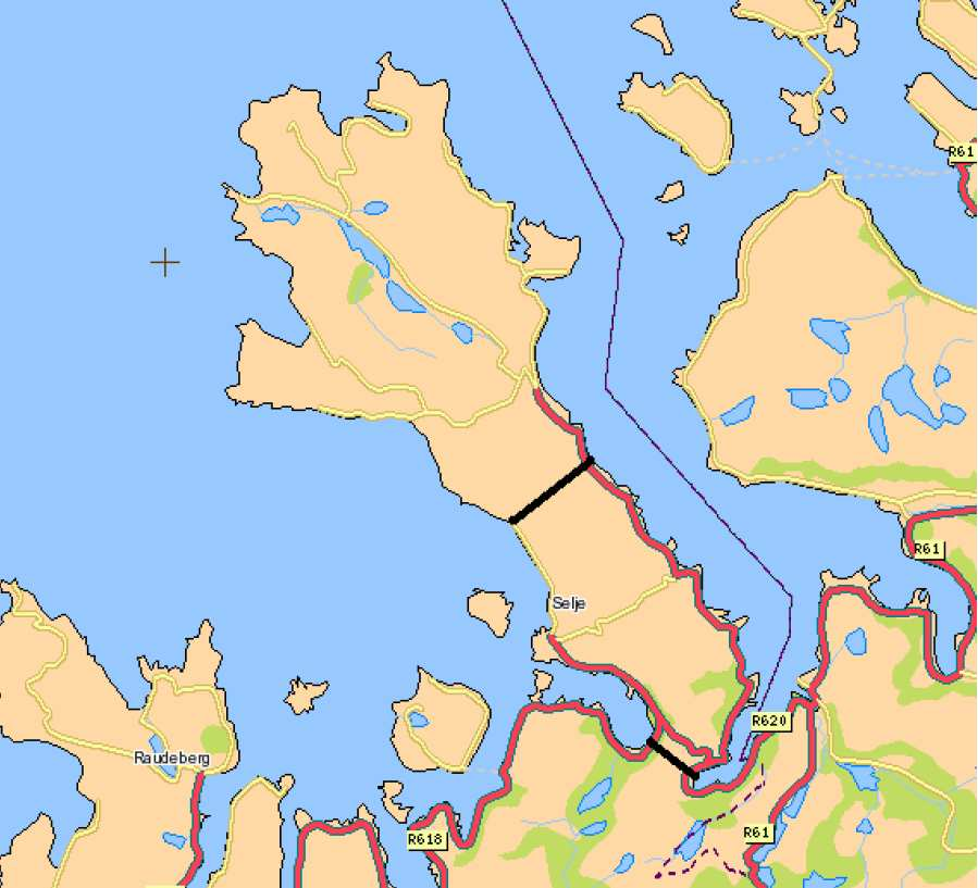 Figur: Traseval 4. STATUS PROSJEKTET 4.1. Status samfunnsøkonomisk nytte Stad skipstunnel har vært utredet i 18 rapporter. Det ble gjennomført en omfattande forprosjektering i 2000-2001.