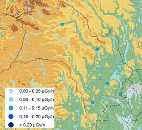 gjennomsnittet i perioden er 0,08 µgy/h. 2.3.