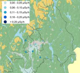 gjennomsnittet i perioden er 0,08 µgy/h. 2.3.