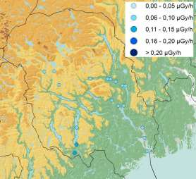 og gjennomsnittet i perioden er 0,06 µgy/h. 2.3.