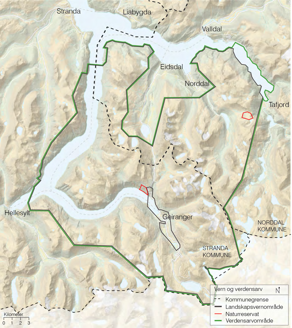 Innledning og bakgrunn Områdebeskrivelse Med sitt særpregede fjord- og fjellandskap kjennetegnet av få større menneskelige inngrep der kulturlandskap med kulturhistoriske og biologiske verdier står