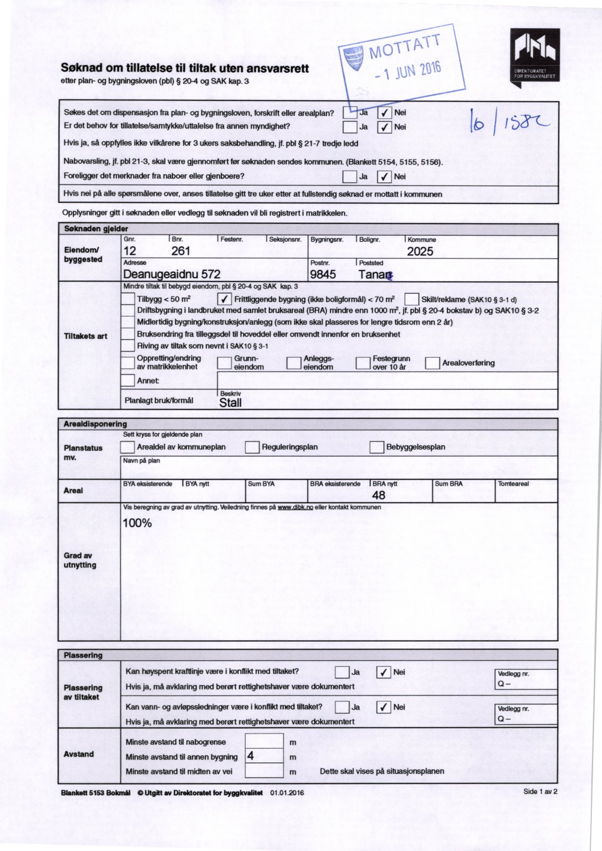 Søknadom tillatelsetil tiltak uten ansvarsrett etter plan- og bygningsloven(pb1) 20-4 og SAK kap. 3 Sekes det om diepensasjon fra plan- og bygningsloven, forskrifteller arealplan?