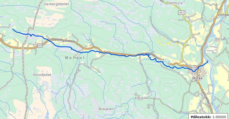 5.2 Meldal kommune 5.2.1 Skjerva Figur 19. Kart over Skjerva.