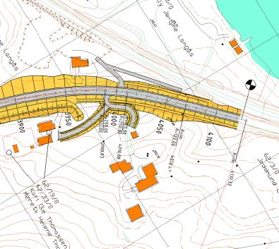 Ved Langås, enden av planstrekningen, blir det en del omlegging av