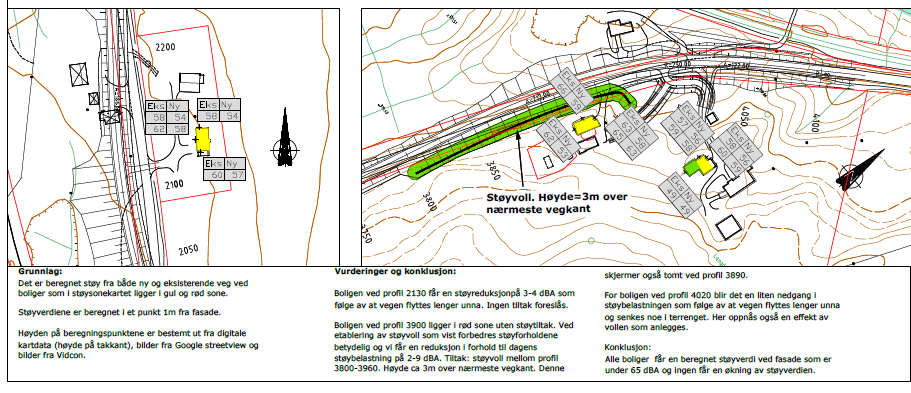 Utsnitt fra støyrvurdering. 6.12 Forurensning Sannsynligheten for at det finnes drikkevannskilder (brønner) langs og i planområdet er stor.