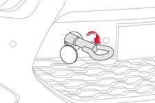 Praktiske opplysninger Få bilen sin tauet Taue en annen bil Sett girspaken i fri (posisjon N på styrt manuell girkasse eller automatisk girkasse).