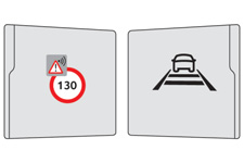 Kontroll under kjøring 1 - "DRIVING": viser avstandstiden til bilen foran, og deretter informasjon fra den aktive