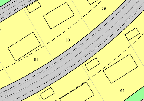 side 25 Eksempel på RpJuridiskLinje Eksempel på SOSI-koding:.KURVE 60:..OBJTYPE RpJuridiskLinje..NASJONALAREALPLANI KOMM 0713 PLANI 20090001..RPJURLINJE 1211..KVALITET 82..VERTNIV 2 Byggegrense 4.