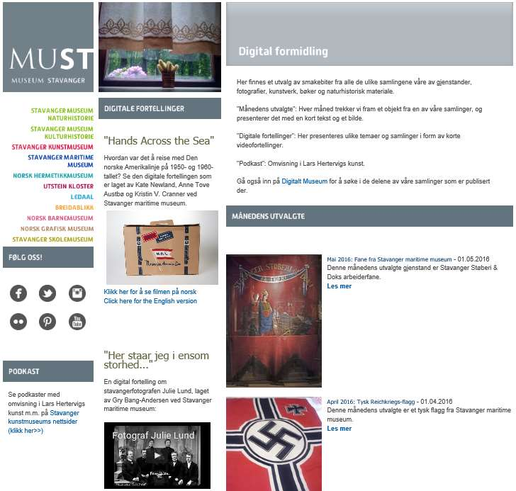 3.4.4 Digital formidling Eksempel på digital formidling av våre samlinger i form av digitale fortellinger og kortere presentasjoner av