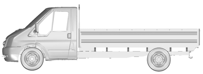 Tekniske spesifikasjoner E71266 Del Dimensjoner Maks lengde uten bakre trinn (varebil/kombi) Maks lengde - uten baktrinn (Varebil med forlenget ramme/kombi) Maks lengde uten bakre trinn (chassis med