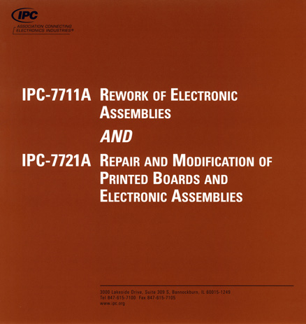 Hva er IPC-7711/7721 IPC 7711/7721 (rework og reparasjon) angir prosedyrer for påførsel av beskyttelseslakk, utskifting av komponenter, reparasjon av loddemaske, modifisering og reparasjon av