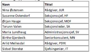 Ressursgruppen Gruppen vil ha ansvar for å bidra til ideutvikling og planlegging av tiltak.