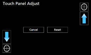 Justering av berøringspanel ( / ) 1 Trykk på [Touch Panel Adjust] (juster berøringspanel) på brukergrensesnittsskjermen.