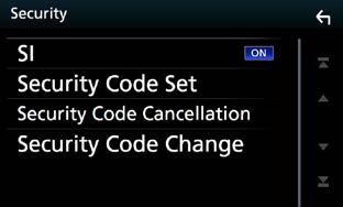 Konfigurere Konfigurering av sikkerhet Du kan stille inn en sikkerhetskode for å beskytte mottakersystemet mot tyveri. 1 Trykk på <MENU>-knappen (Meny)/ volumknappen. Oppsprettmenyen vises.