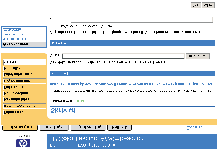 Skriv ut Du kan bruke Skriv ut-siden for å skrive ut én fil om gangen fra et produkt som støtter HP EWS.