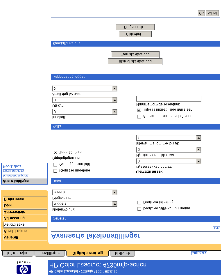 Digital sending Avanserte faksinnstillinger Illustrasjonen og tabellen nedenfor beskriver hvordan du bruker Avanserte faksinnstillinger-siden.