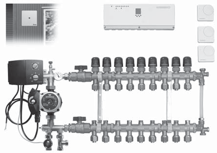 Uponor Push 22A Electronic Uponor Push 22A kan også leveres med et elektronisk reguleringssystem av type Uponor ECL Comfort 100 for utetemperaturkompensert turvannstemperatur.