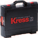 Vinkesliperen leveres i en plastkoffert. Art.nr. 06051822 Kick-Box II koffert Kress 180 AFB 4,2 Ah batteridrill.