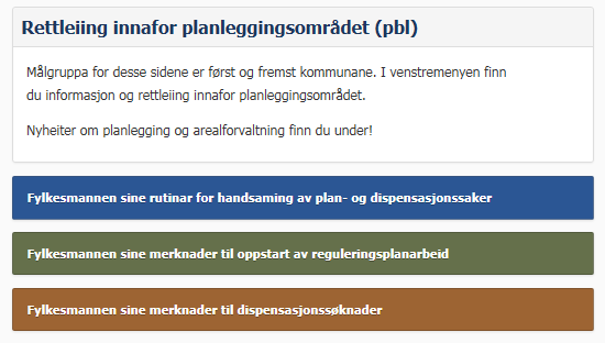 Rettleiing via nettsidene https://www.fylkesmannen.