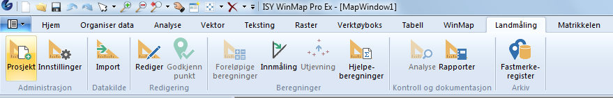 ISY WinMap Landmåling Bruk av