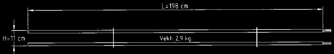 Lengde 198 cm CC hull PROFILERTE Knekk Mat.dim. PLATETAK Vekt Avstand profilbunn til avstand (A) høyde (B) Galv. pr. stk.