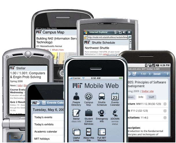 MIT Mobile Web 23 Universitetet MIT i USA har et omfattende mobilt nettsted. Da dette er noe som ligner på det vi vil få til med F.I.F.F.I.G., har vi sett nærmere på funksjonaliteten de tilbyr.