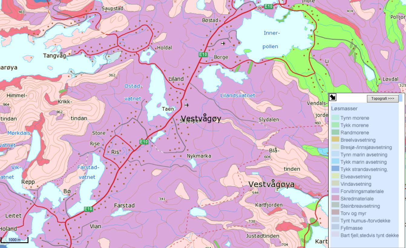 VEDLEGG 3 Løsmassekart Planlagt Blesthall Grunnlag: ngu.