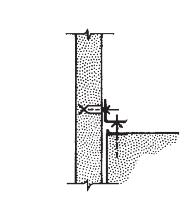 328 14.4 FASADEOPPLEGG PÅ SØYLER OG DEKKER I figurene C 14.14 og C 14.15 er vist noen vanlige løsninger. Disse dimensjoneres som plant opplegg på grunnmur.