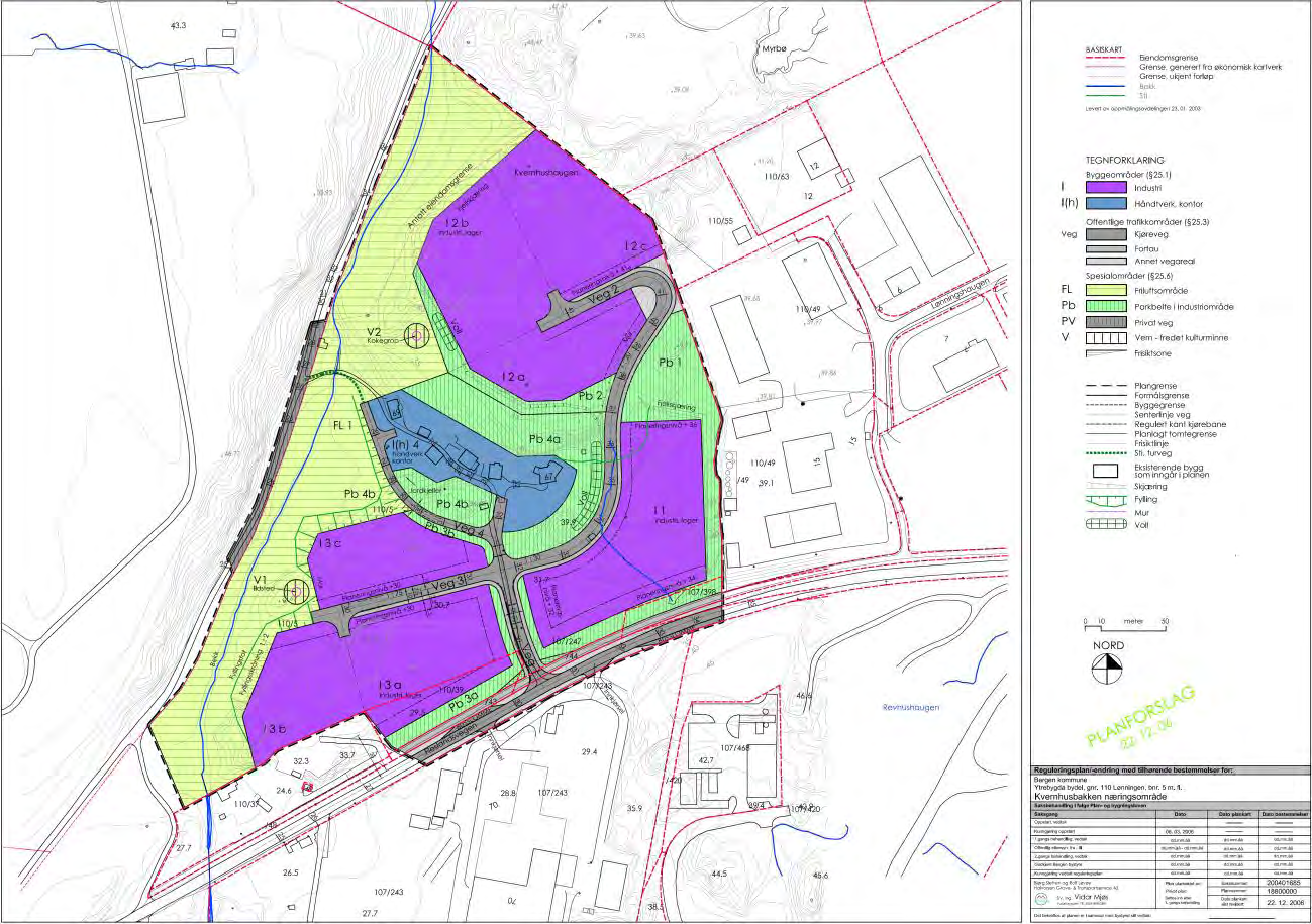 4.7 KVERNHUSBAKKEN NÆRINGSOMRÅDE (LØNNINGEN VEST) Vest i område A pågår i dag regulering av framtidig industriområde (planid: 18800000). Planforslaget, (reguleringsplan for Kvernhusbakken, figur 4.