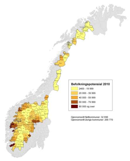 2010 Change Fjellkommuner Sør-Norge antall og endring 254 000-5,6 % Fjellkommuner Nord-Norge antall og endring 81 804-3,7 % Fjellkommuner sum og endring 337 814-5,4