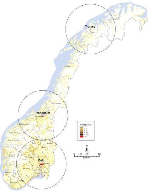 Oslo 47 % av fritidsboligene i Norge [1] Trondheim 17 % av fritidsboligene i