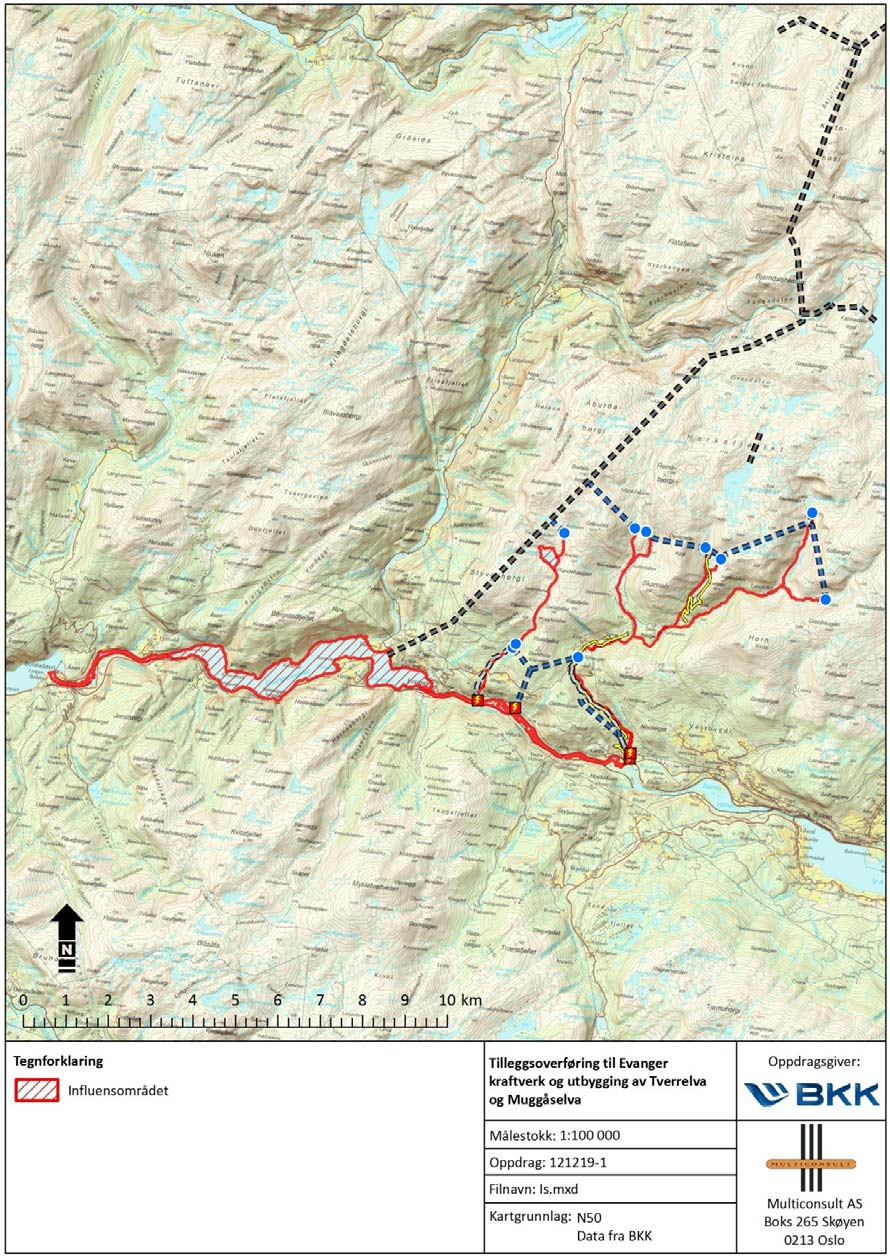 Tverrelvi mellom bekkeinntakene og utløpet i Vosso Vosso fra utløpet av Tverrelvi til Bolstadfjorden