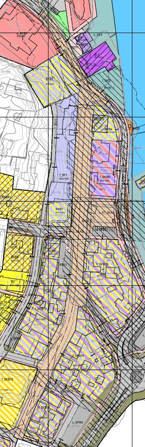 Utsnitt av områdereguleringsplan SM43 Stokmarknes sentrum Avgrensning av miljøgata Flyfoto med avgrensing av miljøgata Reguleringsarealets størrelse: ca.