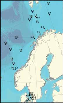 Havforskningsinstituttet undersøker også radioaktiv forurensning i vann og sedimenter i Norskehavet, og målingene viser generelt lave nivåer. Jarle Klungsøyr jarle.klungsoeyr@imr.