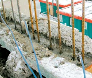 Tørking og herding av betong Elektriske varmekabler kan benyttes til uttørking og herding av betong.
