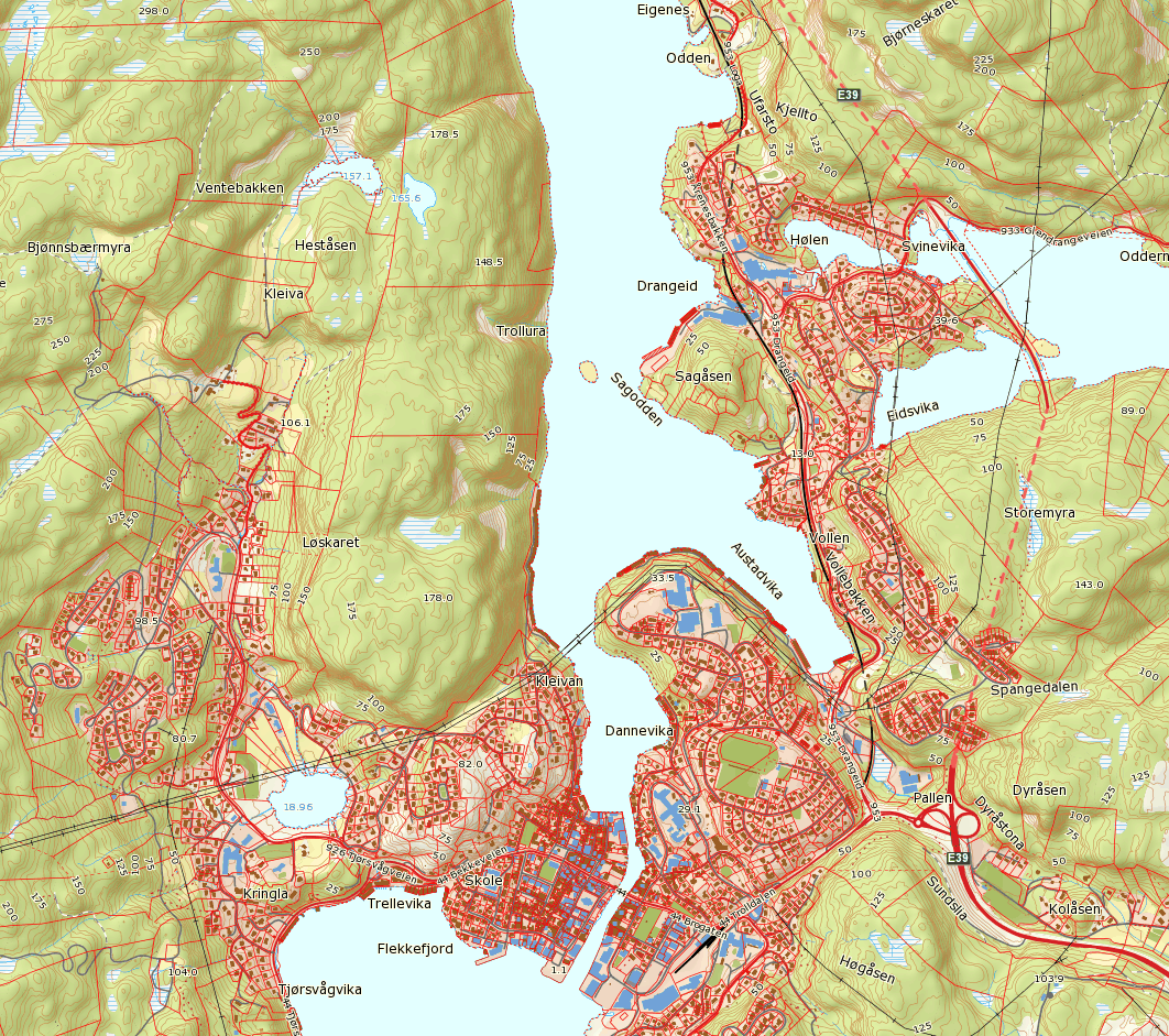 Informasjon om prosjektet Geografi: Grisefjorden 9069 innbyggere i Flekkefjord kommunen pr.