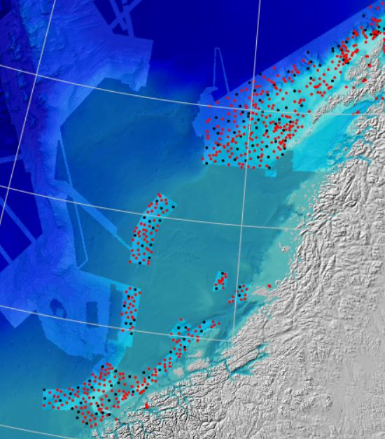 Geo-, bio-, kjemi-kartlegging 2013 Norskehavet 16925 km2: 69 VL, 34 FS, 8 KS.